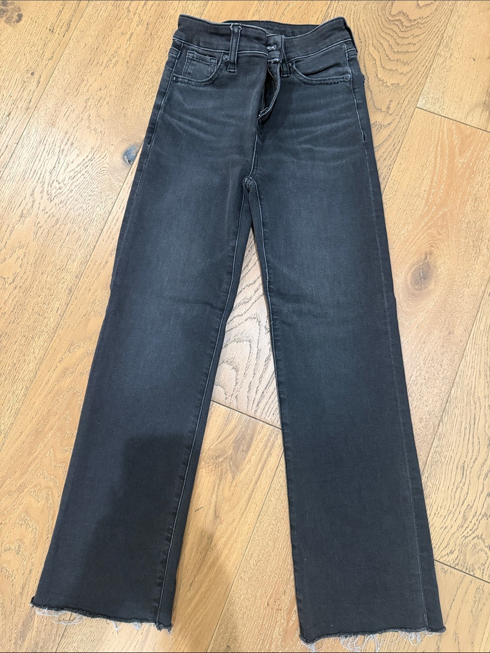 American Eagle Next Level Stretch Black Wide-Leg Jeans — Size 000 Regular NWOT